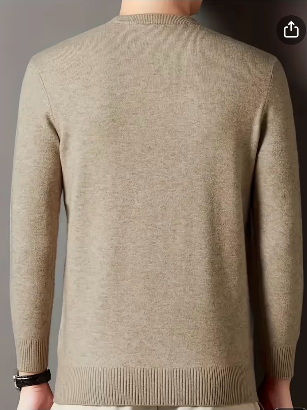 Men's Crewneck Pullover Sweater in Camel Beige - Classic Everyday Knit